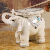大象换鞋凳子特大号招财白色大象摆件 欧式客厅家居装饰工艺礼品