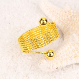 欧币金饰品镀24K黄金戒指女士个性韩版新款仿真金戒指首饰JZ117