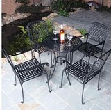 户外咖啡桌椅庭院花园家具室外阳台铸铁桌椅室内休闲铁艺桌椅组合
