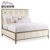 美式乡村床新中式床现代简约床实木双人床酒店会所样板房间家具