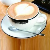 黑线咖啡杯/强化瓷咖啡杯/卡布奇诺咖啡杯/大号 加厚版
