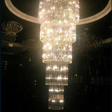 大型酒店别墅KTV大厅长吊灯楼梯间K9水晶吸顶灯设计订制工程灯具