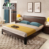 林氏家具现代简约卧室板式床1.5米硬板床双人床婚床LS010BC2*