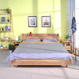 现代简约纯实木双人床 白橡木全实木1.5米1.8米双人大床卧室家具