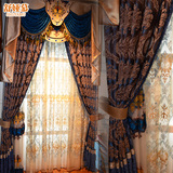 欧式简约定制窗帘客厅卧室雪尼尔提花绣花窗帘布窗纱-纳尔森