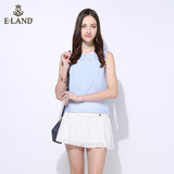 ELAND韩国衣恋新品女菠萝绣花花边领无袖衬衫EEBW52651A专柜正品