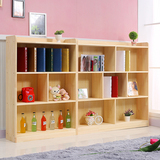 定做儿童实木书柜松木书架自由组合杉木书橱储物柜置物架简约现代