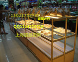 精品钛合金展柜面包架蛋糕房展柜中岛面包柜精品货架面包展示柜