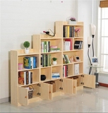 定做宜家简易实木书柜书架创意自由组合储物柜格子置物收纳小柜子