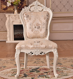 实木餐椅 全橡木 白色烤漆亮光 欧式餐椅 软座 酒店餐椅 家用椅