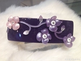 伊泰莲娜专柜正品粉紫色紫罗兰花朵法国板材马尾夹发夹发饰头饰