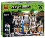 博乐 My World 我的世界场景 苦力怕小白拼装积木玩具 矿井 10179