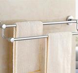 不锈钢置物架 卫生间浴巾架毛巾架双层毛巾杆2层卫浴挂件c