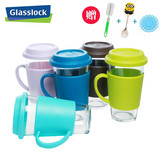 韩国正品GLASSLOCK钢化玻璃水杯子透明茶杯带把耐热微波 500毫升