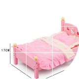 正品MOMO粉色床兔小床娃娃床幼儿园木制芭比床儿童过家家仿真玩具