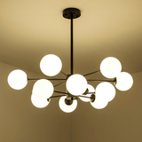 北欧简约现代创意个性吊灯客厅灯具卧室灯餐厅圆形玻璃球铁艺灯饰