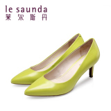 莱尔斯丹 女鞋纯色真皮尖头单鞋细跟高跟鞋6M57930