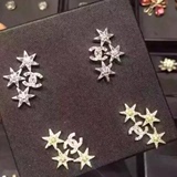CHANEL香奈儿 代购15新款萨尔斯堡星星镶珍珠水钻双c现货 耳钉