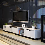 电视柜地柜特价包邮现代简约中式客厅家具可伸缩黑白色烤漆组合柜