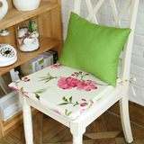大花中式纯棉布艺餐椅垫坐垫海绵椅子垫办公凳子垫可定制可拆洗