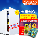 单温Homa/奥马 BD-73 冰柜 家用迷你小型 立式冷冻柜侧开门节能柜