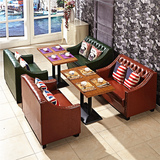 定制简约美式卡座咖啡厅沙发桌椅组合 办公奶茶店西餐厅KTV酒吧