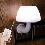 控儿童房蘑菇小夜灯卧室节能喂奶灯床头灯插电LED遥控调光声控光