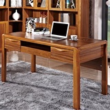 实木电脑桌简约台式现代家用写字台笔记本书桌办公桌子1.2/1.5米