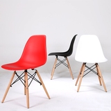 宜家椅子白时尚简约靠背塑料餐椅成人凳子现代实木创意家用电脑椅