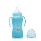 母婴用品 小不点宽口高硼硅玻璃奶瓶240ML 婴儿儿童奶瓶 防摔