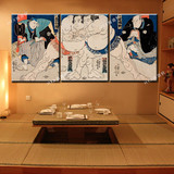 日本相扑装饰画日本料理挂画日本人物壁画日式风格装饰画相扑比赛