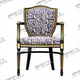 新古典餐椅实木欧式后现书椅 美式乡村印花椅法式漫咖啡椅子