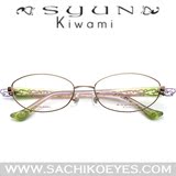 新款syunkiwami眼镜框正品超轻复古纯钛华丽女士配近视眼镜架1260