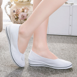 老北京布鞋护士鞋坡跟女鞋小白鞋帆布鞋妈妈鞋中老年工作鞋耐磨