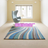 新款时尚加厚地中海风格蓝色现代宜家客厅茶几沙发毯卧室床边地毯
