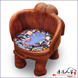 泰国木雕大象凳子全实木大象换鞋凳彩色原木椅子招财摆件特价