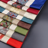 中国原创中式简约现代丝绸 丝绵 桌布桌旗床旗 多色