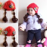 韩版宝宝帽冬季婴儿假发帽新生儿女孩保暖加厚帽公主0-1-2岁包邮