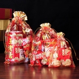 批发喜糖袋结婚纱袋创意烫金喜字中式喜糖盒婚礼婚庆用品喜糖包装