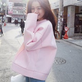 2016秋装新款韩版糖果色太空棉卫衣女套头大码显瘦长袖棒球服外套