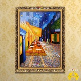 梵高露天咖啡馆 纯手绘油画客厅玄关餐厅酒店现代欧式挂画 装饰画