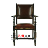 现货欧式餐椅实木餐椅美式复古休闲椅书桌椅办公椅新古典影楼椅子