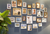 淘宝宜家创意墙饰照片墙相框环保相片墙28S个框组合全原木色