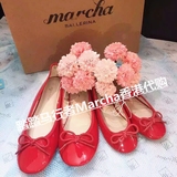 香港代购专柜正品 marcha芭蕾舞鞋 蝴蝶结平底鞋镜面小红鞋女单鞋