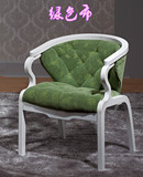简约时尚欧式白色烤漆圈椅休闲椅咖啡椅美甲店沙发座椅韩式田园椅