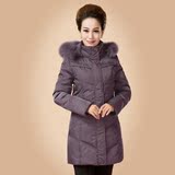 波斯登正品羽绒服女式韩版冬装毛领加厚中长款妈妈装中老年修身服