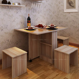 广州佛山定做可折叠餐桌|多功能带凳可移动方桌|储物型可伸缩餐台