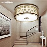比月中式客厅卧室酒店客房灯现代简约创意布艺圆形led吸顶灯3966
