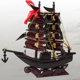 红木帆船老板办公桌面小摆件生日礼物一帆风顺手工艺品船书房装饰