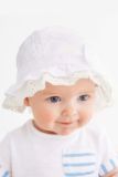 Next英国代购女婴纯棉白色绣花帽子980351